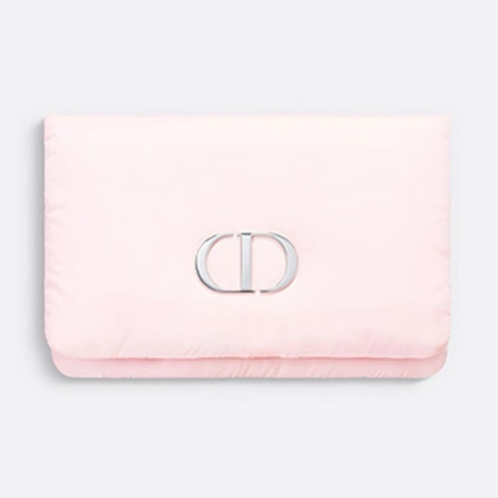 Christian Dior Beauty Pink Puffy Logo Clutch Make Up Bag Pouch - NWOT